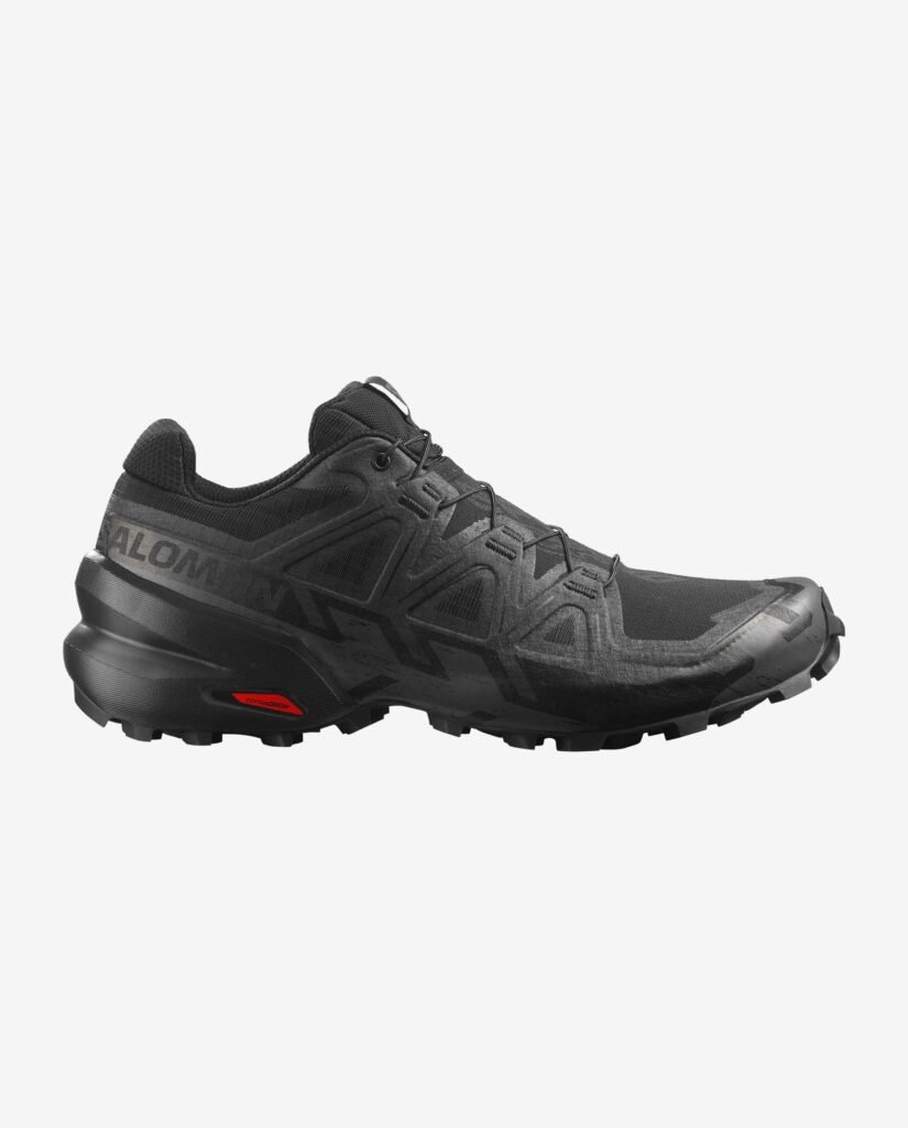 Salomon Speedcross 6 negra para trail running, vista lateral